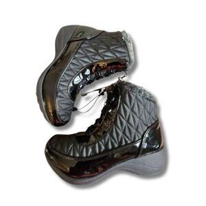 Women's Quilted Black Winter Boots